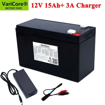 12V 15Ah 18650 bateria de lítio incorporada 10A 20A pulverizador câmera de vigilância de alimentação de backup de bateria solar +12,6 V 3A Carregador