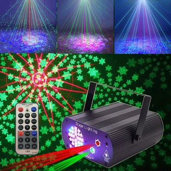 2 EM 1 RGB Disco do DIODO emissor de Luz Estroboscópica Luzes da Fase de Controlo de Voz e Música do Projetor do Laser de Luz da Lâmpada do Efeito Para a Festa de Dança no Show