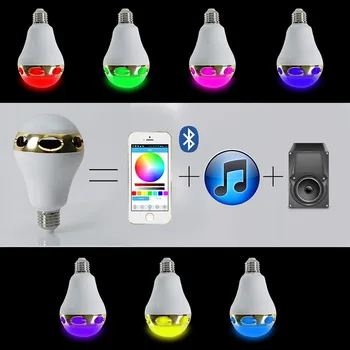 20pcs/monte Novo da Chegada Multi-Funcional Lâmpadas Inteligentes E26/E27 Lâmpada RC LED Colorido Bluetooth 3.0 alto-Falante Luzes de Bulbo do DIODO emissor de