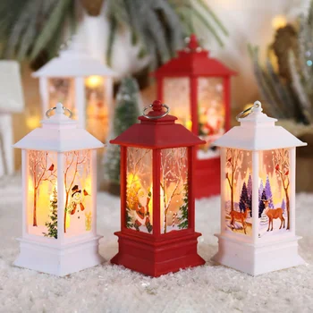 2PC Natal Lanterna Papai Noel Boneco de neve Luz de Feliz Natal e Decorações para a Casa Natal de Natal Enfeites de Árvore de Ano Novo, Presentes