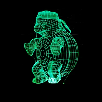 Acrílico 3D a Luz da Noite Tartaruga Tartaruga LED USB 7 Cores de Luz para a Decoração Home Lâmpada de Visualização de Ilusão de Óptica Luzes