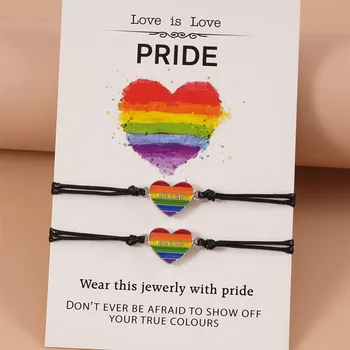 Arco-íris Pulseira de Charme LGBTQIA Gay Acessórios Presentes Mês do Orgulho de Amor do Casal