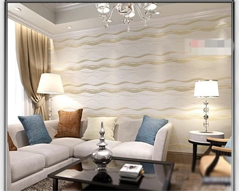 beibehang moderna e Simples, de fibras longas de tecido não tecido papel de parede da onda de água curva listrado PLANO de fundo, paredes de papel de sala de estar