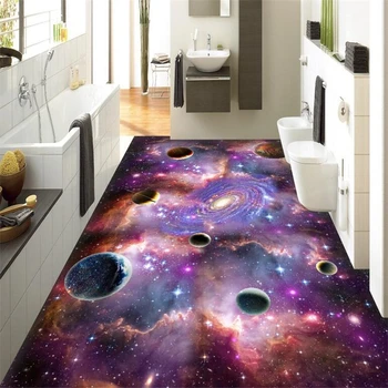 beibehang Personalizado em carpete pintura 3d sala de estar, quarto cósmica estrelado galaxy 3D shopping telha de assoalho de papéis de parede de decoração de casa de pavimentos