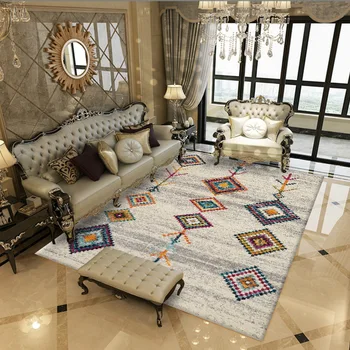 Boho Marrocos Retro Tapete 160x230 para casa, Sala de estar Decoração do Quarto Grande Área do Tapete antiderrapante Sofá Cadeira Mesa de Estudo, Tapete