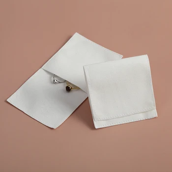 Branca de Microfibra de Veludo Bag Pequena Jóia de Bolsas Apresenta Sacos para Brincos, Colar de Natal Favor do Casamento Bolsa de Pacote de Presente