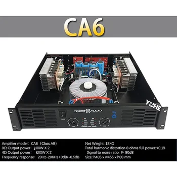 CA6 Amplificador de Poder Profissional Pura Potência Amplificador de 2 Canais de 2u KTV/Estágio/Entretenimento em Casa KTV 8Ohm 300w*2/4 ohms 600w*2