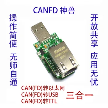 Canfd para Ethernet / USB / TTL (três em uma)