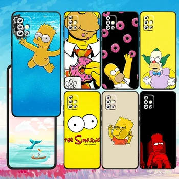 Caso de telefone Para Samsung A72 A73 A71 A53 A51 A52 A42 A33 A32 A23 A22 A21S A13 A12 A03 5G Disney Bonito Os Simpsons Capa Preta