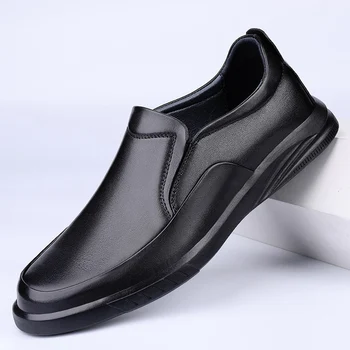Couro genuíno Homens Sapatos de marcas de Luxo 2022 Deslizamento Casual Formais, Sapatos Homens Impermeável Confortável Masculino Condução Sapatos Para Homens