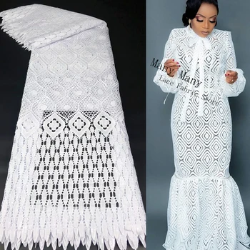 Design Exclusivo Da Noiva Do Casamento Cordões De Algodão Branco Puro Senegal Seco Lace Suíço Voile Na Suíça Bordado De Lantejoulas Material