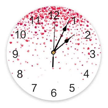 Dia dos namorados Amor Textura Grandes Relógios de Parede do Quarto de Crianças Silêncio de Parede Relógio de Escritório de Decoração de Casa de 10 Polegadas Pendurado Watch Presente