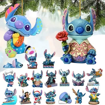 Disney Stitch Natal Pingente De Árvore De Natal Decoração De Pendurar Enfeites De Casa, Festa De Natal, Decorações De Crianças Presentes De Ano Novo