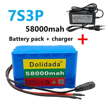 Dolidada 7S3P 18650 Batterie de Lítio-Batterie 29,4 V 58000mAh Elektrische Fahrrad Ciclomotor/Elektrische/Li ion Akku mit ladegerät