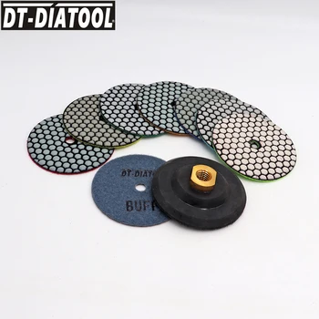 DT-DIATOOL 8pcs/set Seco Flexível Almofadas de Polimento de Diâmetro 4