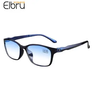 Elbru TR90 Ultraleve Raeding Óculos Mulheres Homens Anti Luz Azul Presbiopia Óculos de Computador de Leitura de Óculos de proteção Dioptrias +1.0+4.0