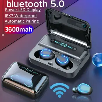 F9 Fones de ouvido sem Fio Bluetooth 5.0 Fone de ouvido TWS APARELHAGEM hi-fi, Mini-Em-orelha de Esportes Executando o Fone de ouvido Suporte iOS/Android Telefones HD Chamada