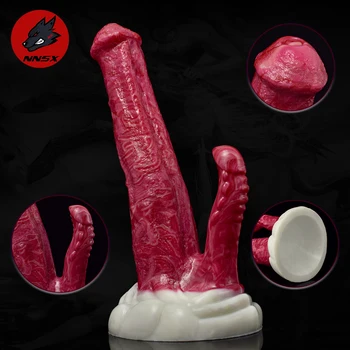 FAAK NOVA cor Misturada dobro do tamanho da cabeça de homens e mulheres com vibrador vaginal, masturbação, orgasmo brinquedos sexuais lésbicas brinquedos sexuais plug anal