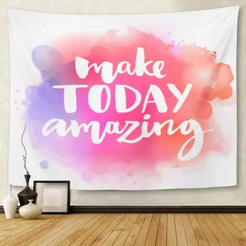 Faça Hoje a Incrível Inspiração no Colorido Aquarela Inicial Personalizada Letras Pincel de Caligrafia Tapeçaria Pendurada na Parede