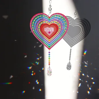 Forma de coração de Diamante Pintura Pendurada Ornamentos DIY de Artesanato de Ponto de Cruz, Ponto de Broca Pacote de Material de Suprimentos