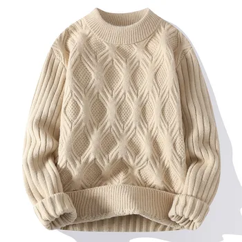 Homens Crewneck Casacos Outono Inverno Slim Fit Quente Tops S-neck Sweater dos Homens de Vestuário de Moda, Novas Tendências
