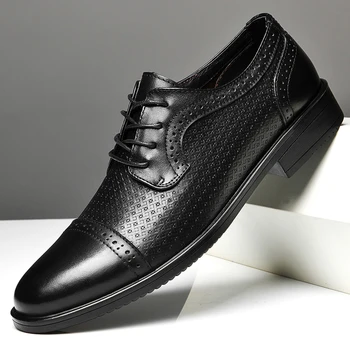 Homens Homens Britânica de Sapatos de Sapatos masculinos em Relevo Preto, masculina Casual de Couro Genuíno Sapatos de Negócios Formais, Sapatos de Escritório Sapatos de homem