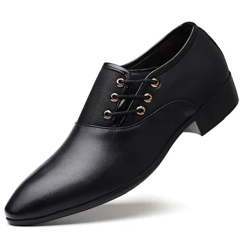 Homens Sapatos de Couro do PLUTÔNIO dos Homens de Moda de Vestido de Negócio Sapatos Preto Sapato Oxford Respirável Formal Sapatos de Homens Plus Size 38-48