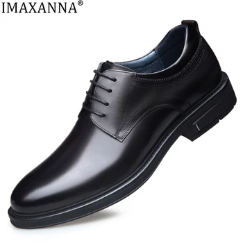 IMAXANNA Homens de Negócios Sapatos de Couro de Moda de Luxo Britânica Confortável, resistente ao Desgaste e Sapatos Casuais Banquete de Casamento Sapato