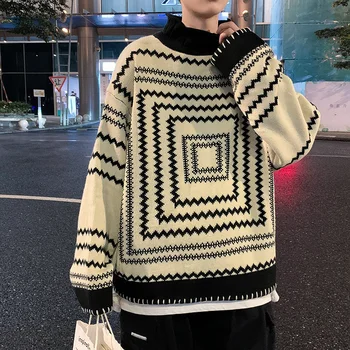 Inverno, Outono E Camisola de Gola alta de Homens Harajuku Solta Faixa Kinttwear Tops Nova Ins Streetwear Blusas 2Y2981