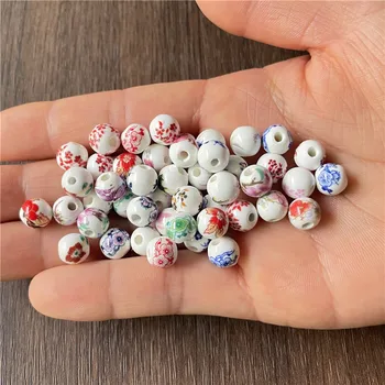 JuYuan 8-10mm amuleto de cerâmica espaçador esferas de DIY pulseira colar brincos fazer acessórios de ligação