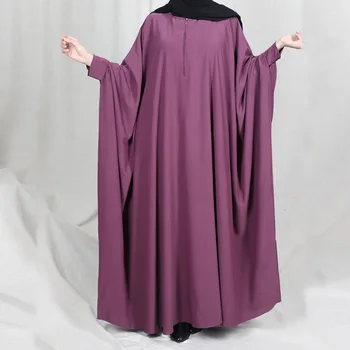 Manto Batwing Manga Fechado Abaya Nida em comprimento femininos Muçulmano Oração Vestido de árabe Tradicional Ramadã Islã Kebaya Jilbab Dubai 2022