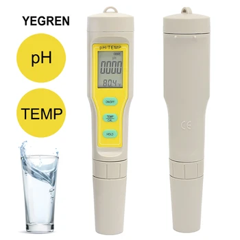Medidor de PH Caneta Digital para Água Testador de Análise de Qualidade da Água Monitorar a Temperatura Medida da Acidez do Medidor para o Laboratório de Aquicultura