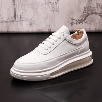 Mens Sapatos Brancos de Moda do Dedo do pé Redondo Laço Concisa Casual Conforto Masculino Tendências de Lazer Zapatos Diário de Tamanho de Calçado de 38-43 ERRFC