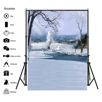 Minimoto 5X7Feet(150x210cm) de Inverno ao ar livre de Neve Cena Tema Fotografia de Fundo de Vinil Não-tecido de Estúdio de Fotografia pano de Fundo Adereços