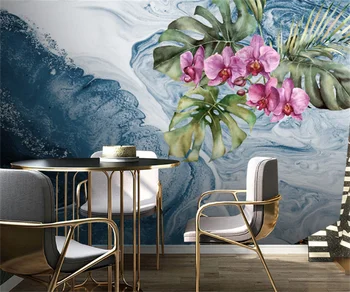 Moderno Nórdicos resumo aquarela folhas de plantas tropicais decorativos, adesivos de parede personalizados hotel de ferramentas mural papier