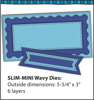 Novo 2021 DIY Slim Ondulado Retângulo Camadas de Metal cortantes para Scrapbooking e Cartão de Fazer Decorativos em Relevo Ofício Nº Selos