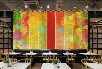 Personalizado retro papel de parede,círculo Colorido listras,3D foto mural para a sala de quarto, restaurante na parede do fundo papel de parede do PVC