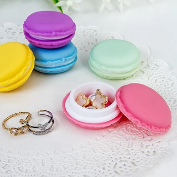 Portátil Candy Color Mini Bonito Macarons Estojo Organizador De Armazenamento De Caixa De Jóias Anel Colar