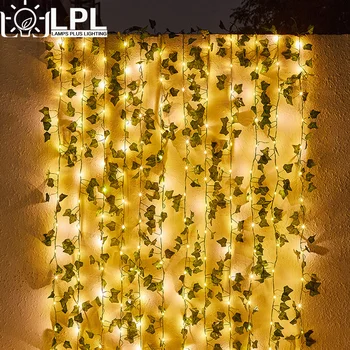 Solar Ivy Luzes de Fadas, Artificial Ivy Folha de Plantas de Videira Garland,LED Solar Seqüência de Luzes para Festa de Casamento, Jardim, Sala de Natal