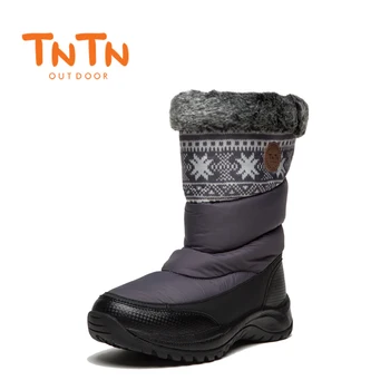 TNTN 2020 Inverno ao ar livre Botas de Penas Impermeáveis Botas de Caminhada das Mulheres de Lã sapatos de Neve Sapatos de Mulher Quente