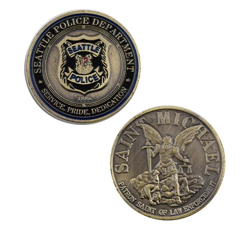 Unidas para o Departamento de Polícia de Bronze Comemorativa da Moeda Americana Memória Moeda Presentes Moedas de Ouro Chinês Encantos para a Elaboração de