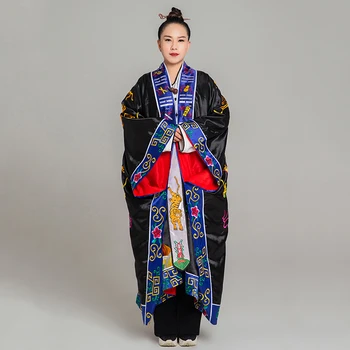Wu Dang Taoísta Bagua Sutra Roupa de mago drama manto de Algodão, de seda bordados de rpg de fantasia Taoísta, Vestido de túnica Primavera, Outono